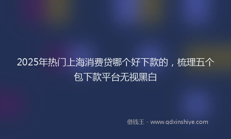 2025年热门上海消费贷哪个好下款的，梳理五个包下款平台无视黑白