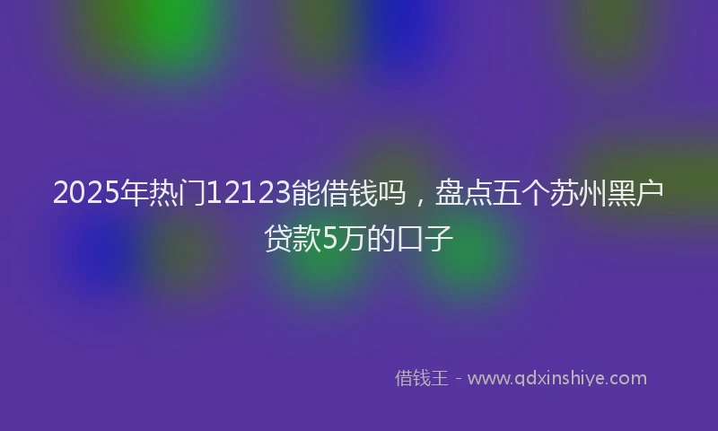 2025年热门12123能借钱吗，盘点五个苏州黑户贷款5万的口子