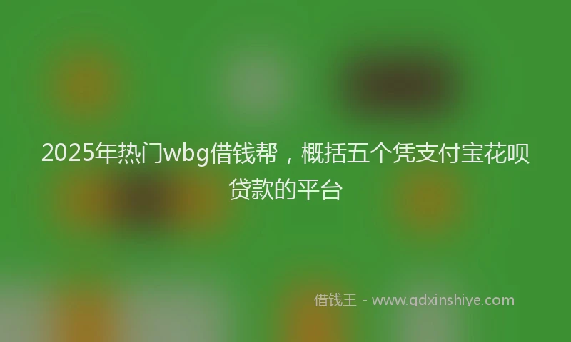 2025年热门wbg借钱帮，概括五个凭支付宝花呗贷款的平台