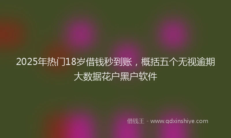 2025年热门18岁借钱秒到账，概括五个无视逾期大数据花户黑户软件