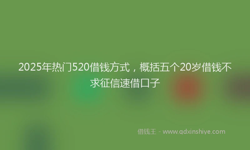 2025年热门520借钱方式，概括五个20岁借钱不求征信速借口子