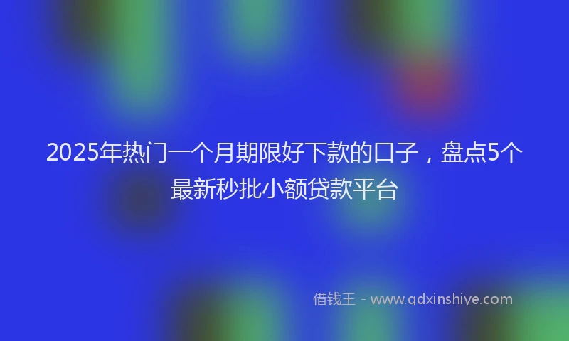 2025年热门一个月期限好下款的口子，盘点5个最新秒批小额贷款平台