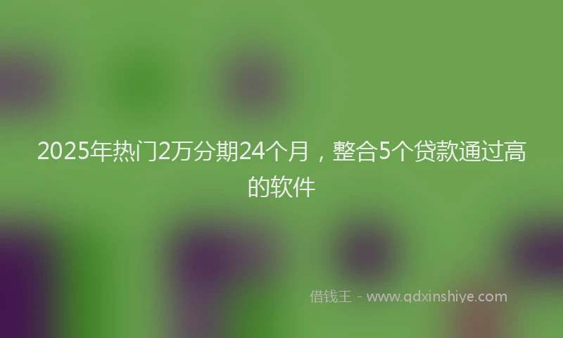 2025年热门2万分期24个月，整合5个贷款通过高的软件