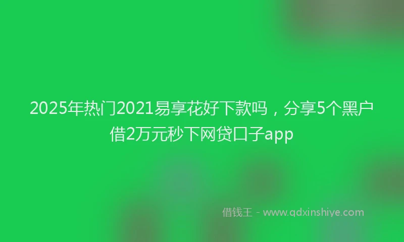 2025年热门2021易享花好下款吗，分享5个黑户借2万元秒下网贷口子app