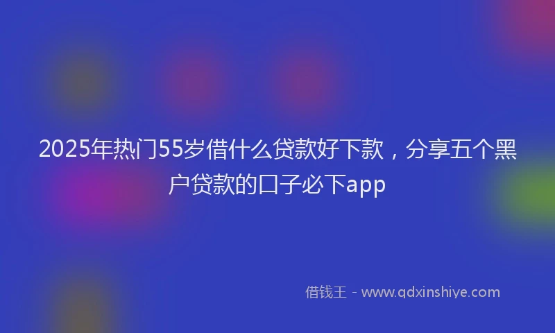 2025年热门55岁借什么贷款好下款，分享五个黑户贷款的口子必下app