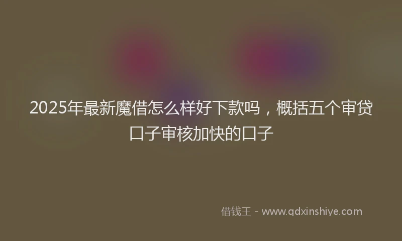 2025年最新魔借怎么样好下款吗，概括五个审贷口子审核加快的口子