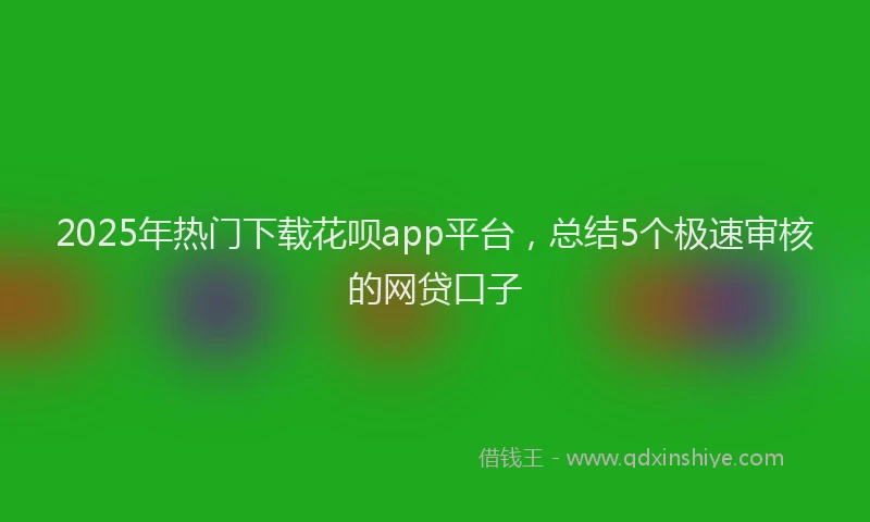 2025年热门下载花呗app平台，总结5个极速审核的网贷口子