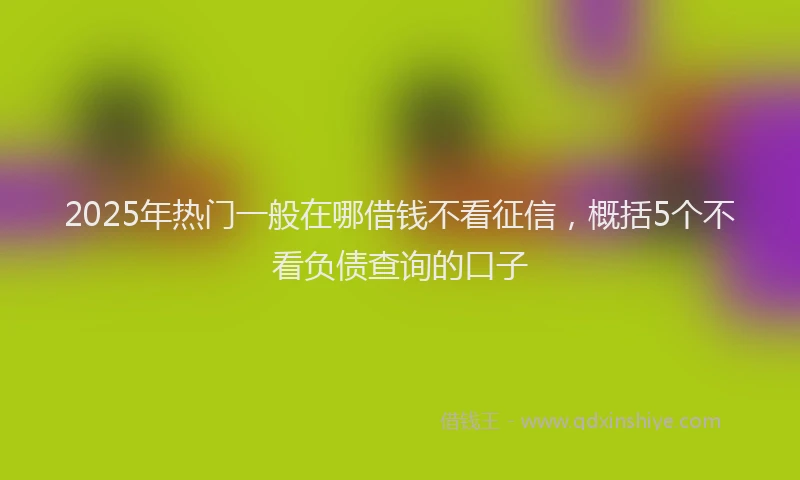 2025年热门一般在哪借钱不看征信，概括5个不看负债查询的口子