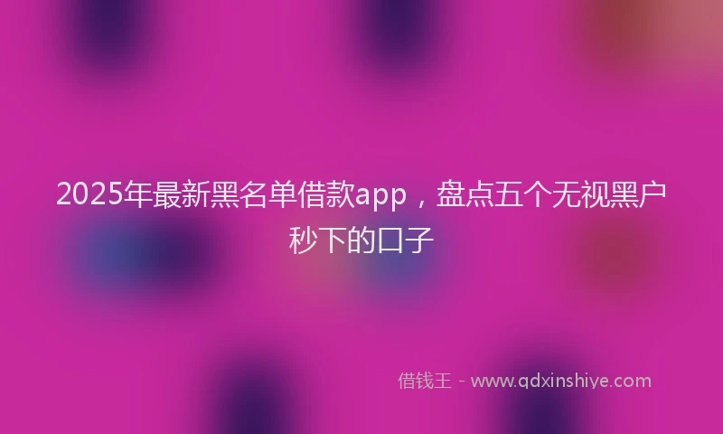 2025年最新黑名单借款app，盘点五个无视黑户秒下的口子