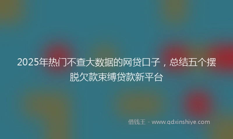 2025年热门不查大数据的网贷口子，总结五个摆脱欠款束缚贷款新平台