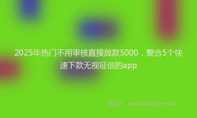 2025年热门不用审核直接放款5000，整合5个快速下款无视征信的app
