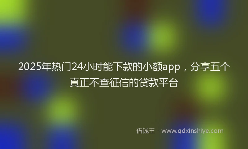 2025年热门24小时能下款的小额app，分享五个真正不查征信的贷款平台