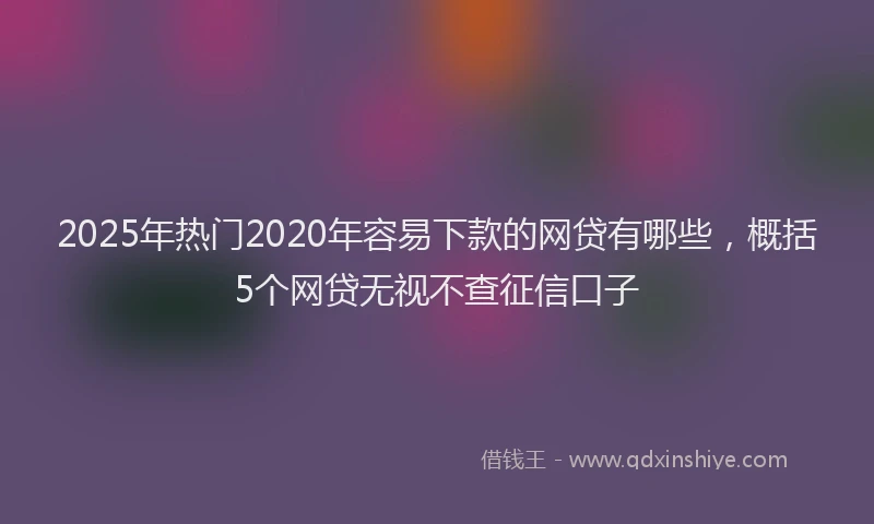 2025年热门2020年容易下款的网贷有哪些，概括5个网贷无视不查征信口子