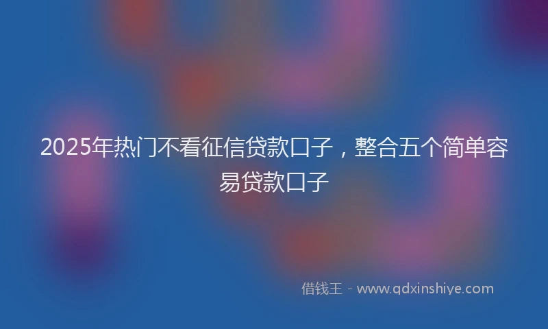 2025年热门不看征信贷款口子，整合五个简单容易贷款口子