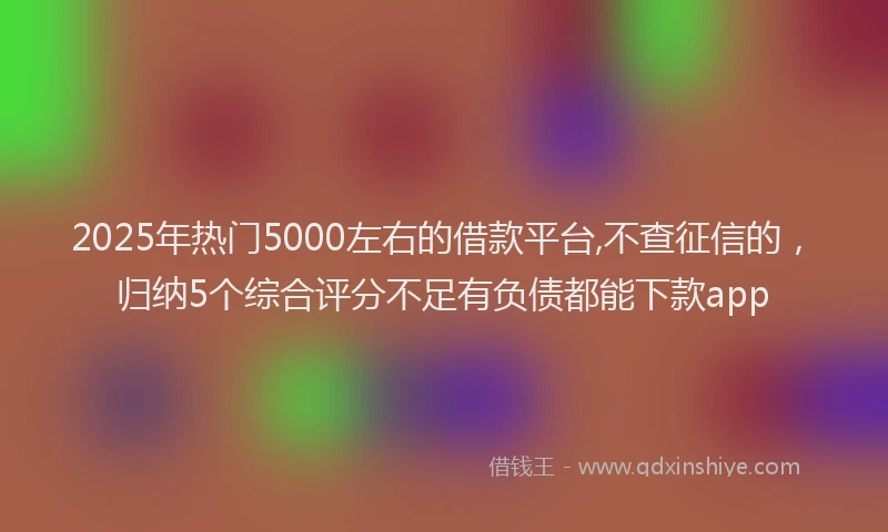 2025年热门5000左右的借款平台,不查征信的，归纳5个综合评分不足有负债都能下款app