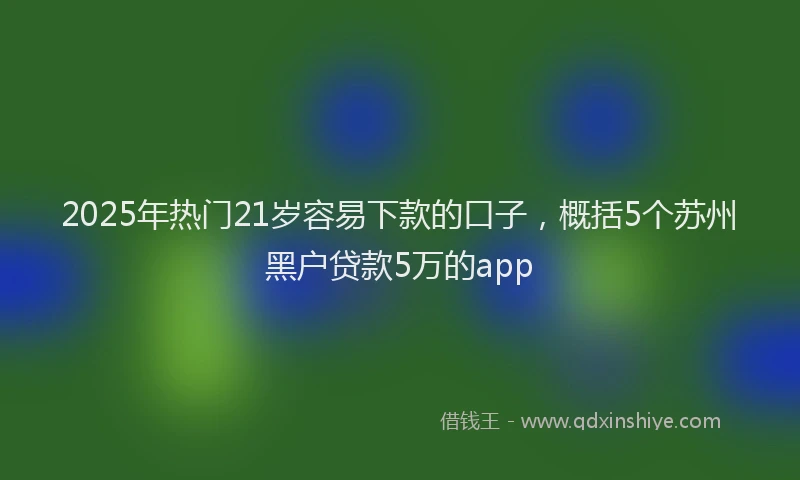 2025年热门21岁容易下款的口子，概括5个苏州黑户贷款5万的app