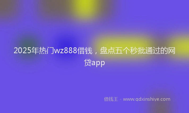 2025年热门wz888借钱，盘点五个秒批通过的网贷app