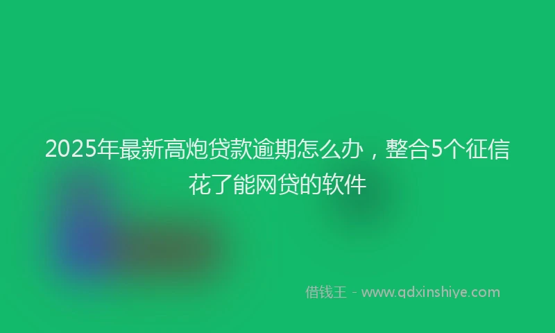 2025年最新高炮贷款逾期怎么办，整合5个征信花了能网贷的软件