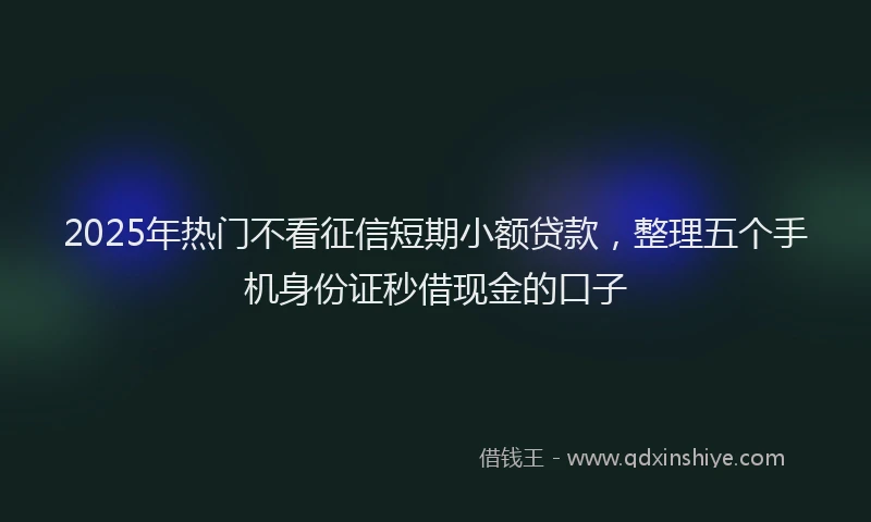 2025年热门不看征信短期小额贷款,整理五个手机身份证秒借现金的口子