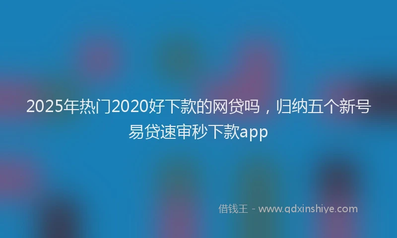 2025年热门2020好下款的网贷吗，归纳五个新号易贷速审秒下款app
