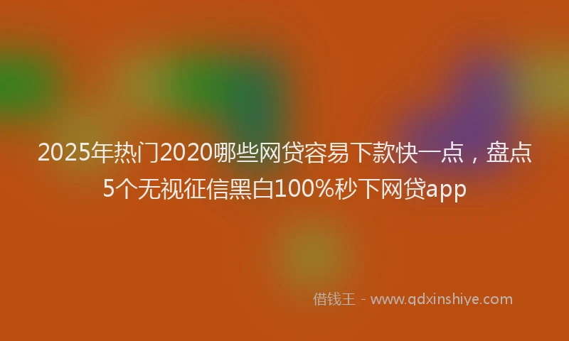 2025年热门2020哪些网贷容易下款快一点，盘点5个无视征信黑白100%秒下网贷app