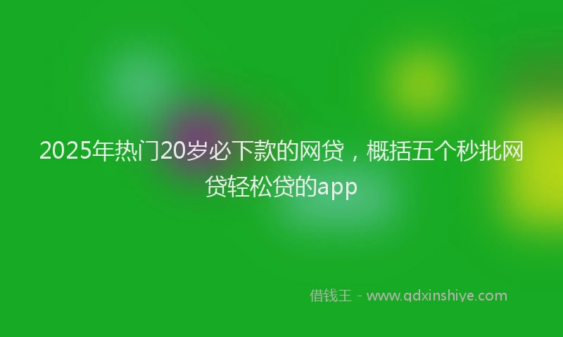 2025年热门20岁必下款的网贷，概括五个秒批网贷轻松贷的app