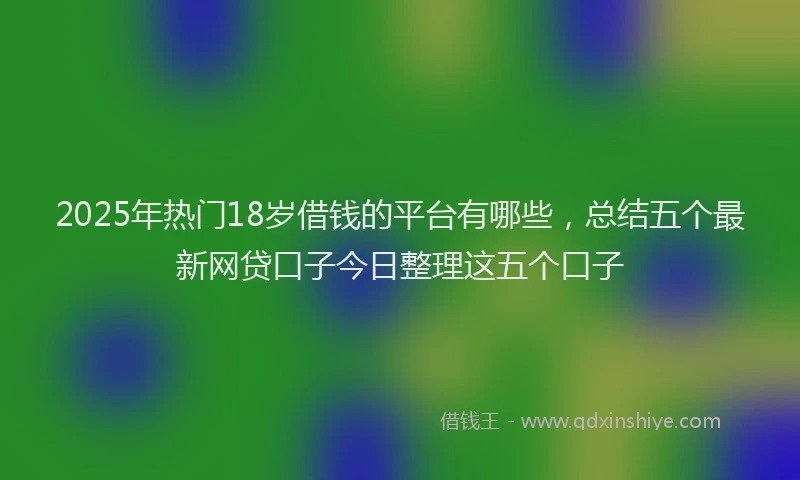 2025年热门18岁借钱的平台有哪些，总结五个最新网贷口子今日整理这五个口子