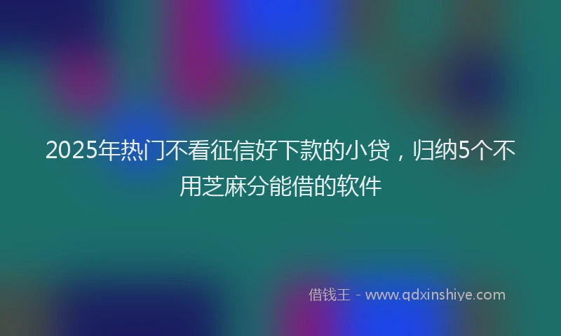 2025年热门不看征信好下款的小贷，归纳5个不用芝麻分能借的软件