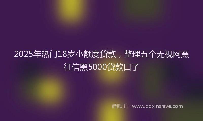 2025年热门18岁小额度贷款，整理五个无视网黑征信黑5000贷款口子