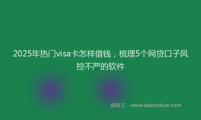 2025年热门visa卡怎样借钱，梳理5个网贷口子风控不严的软件