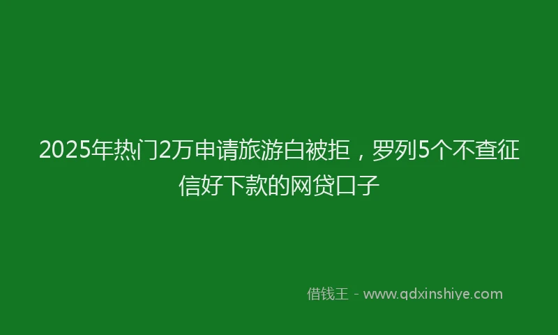 2025年热门2万申请旅游白被拒，罗列5个不查征信好下款的网贷口子