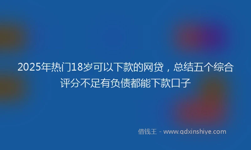 2025年热门18岁可以下款的网贷，总结五个综合评分不足有负债都能下款口子