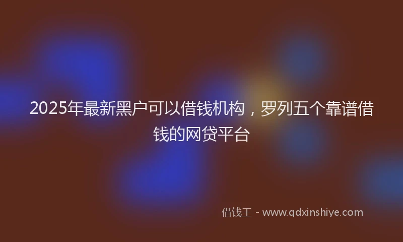 2025年最新黑户可以借钱机构，罗列五个靠谱借钱的网贷平台