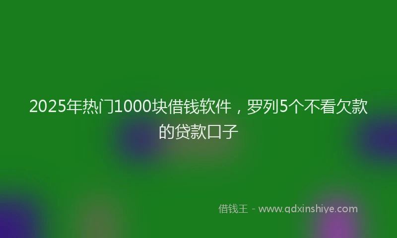 2025年热门1000块借钱软件，罗列5个不看欠款的贷款口子