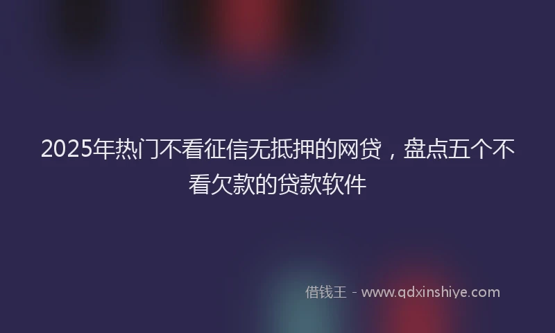 2025年热门不看征信无抵押的网贷，盘点五个不看欠款的贷款软件