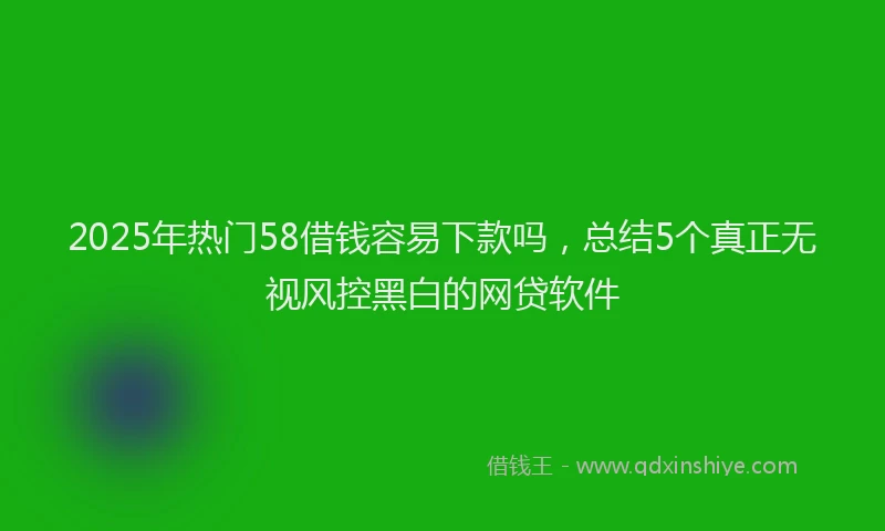 2025年热门58借钱容易下款吗，总结5个真正无视风控黑白的网贷软件
