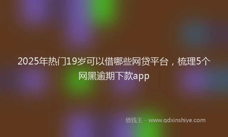 2025年热门19岁可以借哪些网贷平台，梳理5个网黑逾期下款app