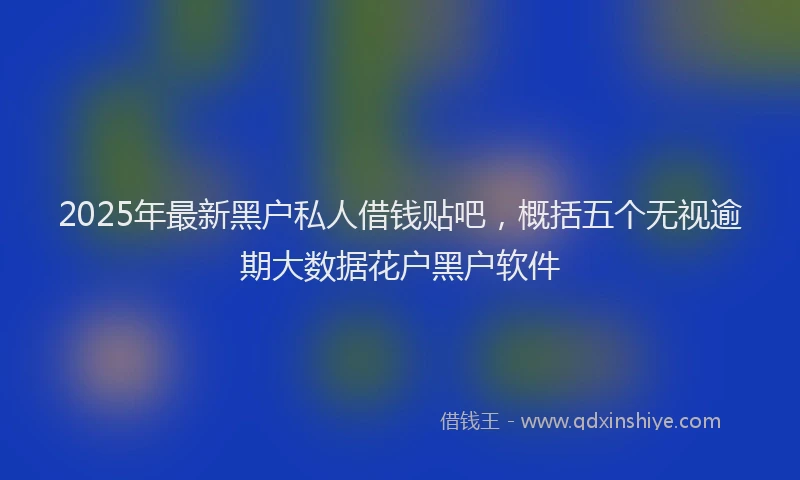 2025年最新黑户私人借钱贴吧，概括五个无视逾期大数据花户黑户软件