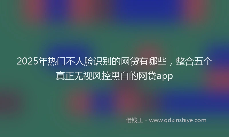 2025年热门不人脸识别的网贷有哪些，整合五个真正无视风控黑白的网贷app