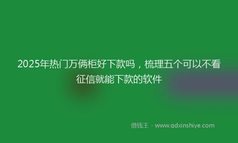 2025年热门万俩柜好下款吗，梳理五个可以不看征信就能下款的软件
