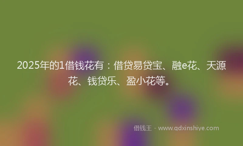 2025年的1借钱花有：借贷易贷宝、融e花、天源花、钱贷乐、盈小花等。