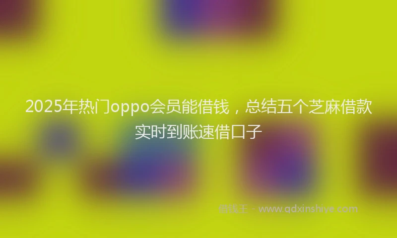 2025年热门oppo会员能借钱，总结五个芝麻借款实时到账速借口子