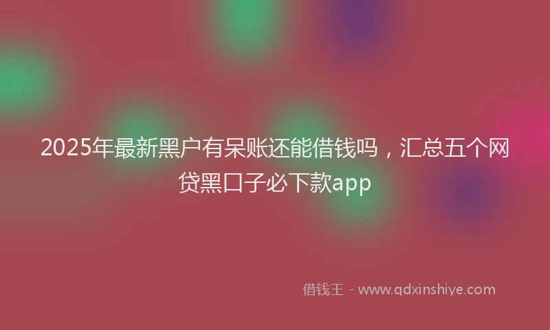 2025年最新黑户有呆账还能借钱吗，汇总五个网贷黑口子必下款app