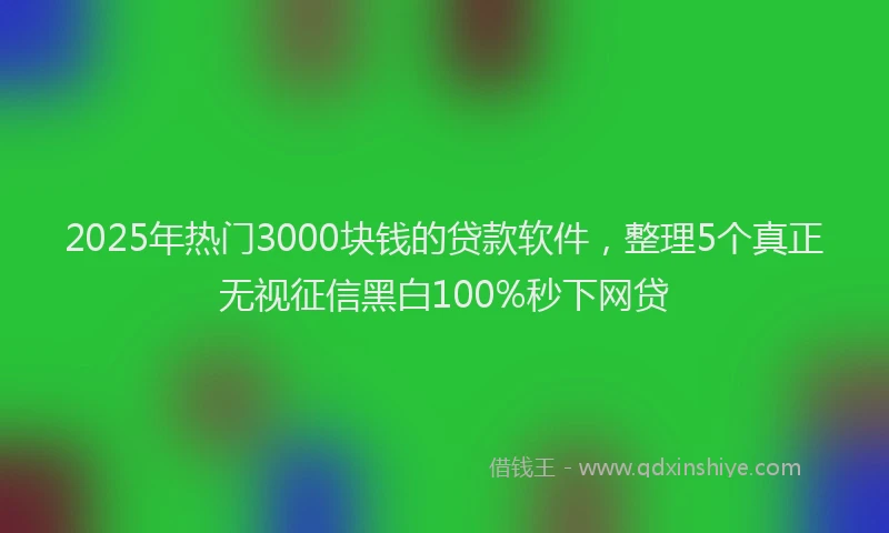 2025年热门3000块钱的贷款软件，整理5个真正无视征信黑白100%秒下网贷