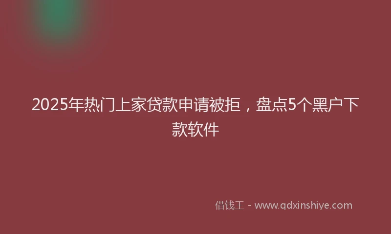 2025年热门上家贷款申请被拒，盘点5个黑户下款软件