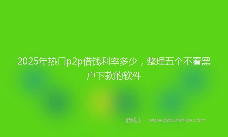 2025年热门p2p借钱利率多少,整理五个不看黑户下款的软件