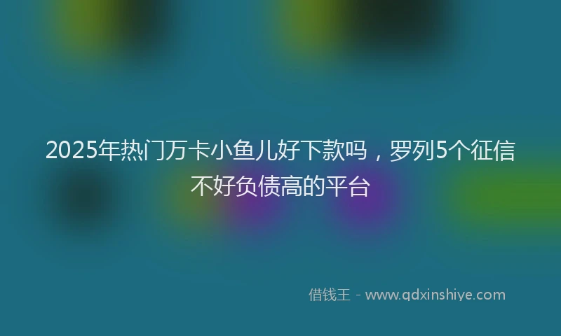 2025年热门万卡小鱼儿好下款吗,罗列5个征信不好负债高的平台