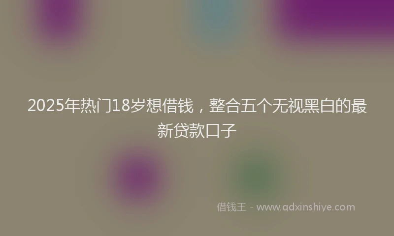 2025年热门18岁想借钱，整合五个无视黑白的最新贷款口子