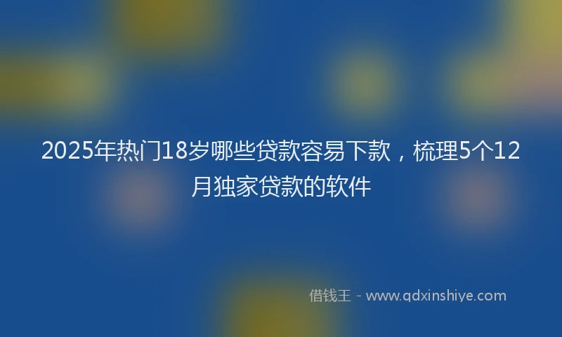 2025年热门18岁哪些贷款容易下款，梳理5个12月独家贷款的软件