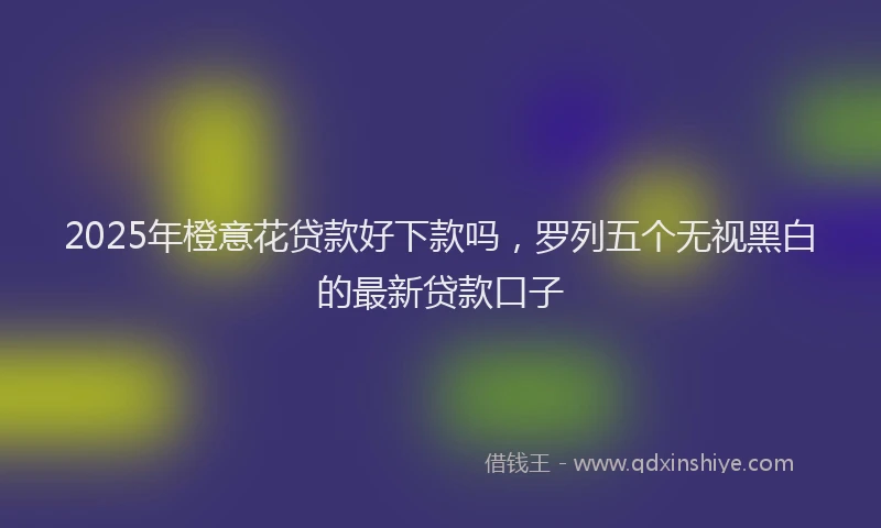 2025年橙意花贷款好下款吗，罗列五个无视黑白的最新贷款口子